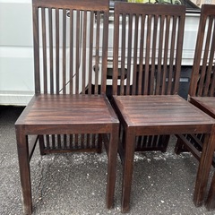 チーク素材のダイニングチェア5脚セットの画像