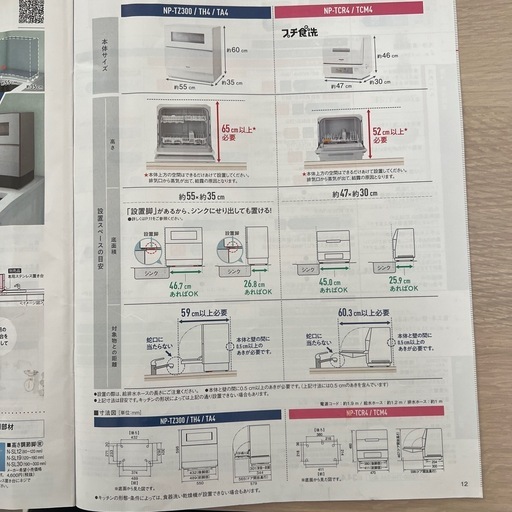 Panasonic 食洗機　NP-TA4-W