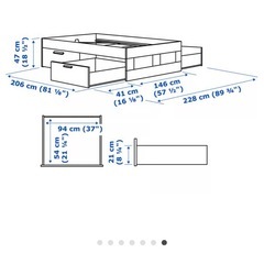 IKEAベットフレーム　マットレスの画像