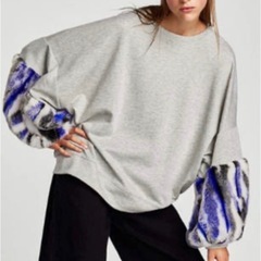 ZARA バールーン袖トレーナーの画像