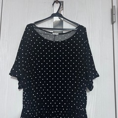 【Lサイズ】ドット柄ロングワンピースの画像