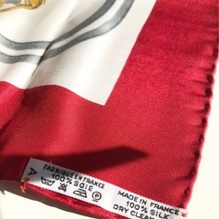 M【未使用品】鑑定済みHERMES エルメス シルク ハンカチ シルク100% BRIDES de GALA の画像