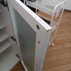 ★リユースのサカイつくば店★TK7643  レンジ台 ホワイト H101×D51×W89 クリーニング済みの画像