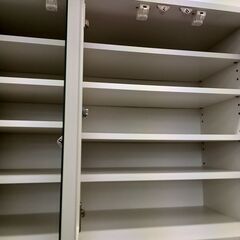★リユースのサカイつくば店★TK7645 松田家具 食器棚 ホワイト H198×D49×W90 クリーニング済みの画像
