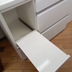 ★リユースのサカイつくば店★TK7645 松田家具 食器棚 ホワイト H198×D49×W90 クリーニング済みの画像