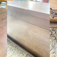 I11★KOIZUMI★木箱 アンティーク調 W約90cm 上開き 脚付き 収納 インテリア ディスプレイ リビング 書斎 の画像