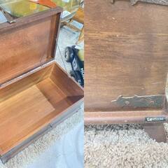 I11★KOIZUMI★木箱 アンティーク調 W約90cm 上開き 脚付き 収納 インテリア ディスプレイ リビング 書斎 の画像