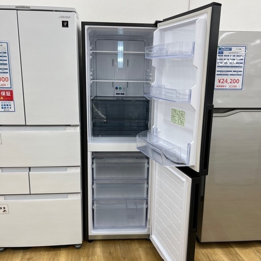 SHARP シャープ ノンフロン冷凍冷蔵庫 SJ-PD31H 2022年製 2ドア 右開き 定格内容積310L キッチン家電 冷蔵庫 