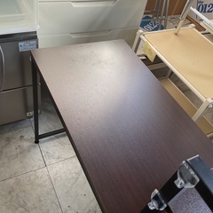 ラック付きパソコンデスク　ブラウン　中古の画像