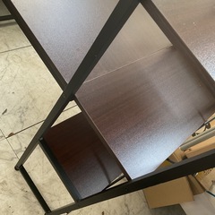 ラック付きパソコンデスク　ブラウン　中古の画像
