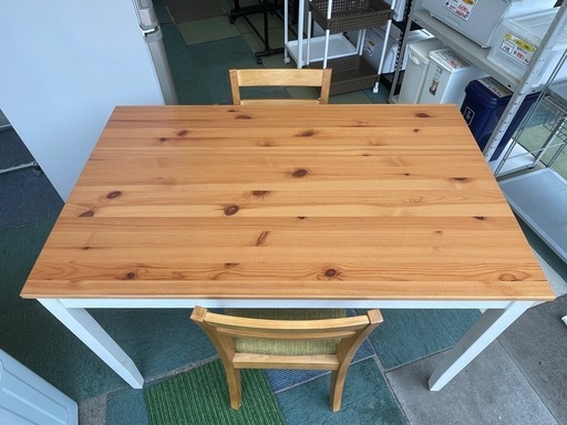 【リサイクルサービス八光】幅118cm　IKEA LERHAMN レールハムン テーブル3点セット