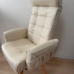 回転チェア/レザー調/折りたたみ/デスクチェア/アイリスオーヤマの画像