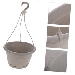 新品未使用✨️ 植木鉢 吊り下げ ハンギングプランター 3個 黒 北欧 屋内 屋外 ベランダ 排水穴付き 植木鉢バスケット オフィス ガーデニング 園芸 インテリア (Grey)の画像