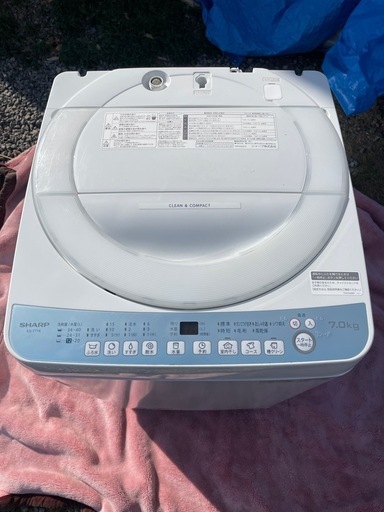 風乾燥機能付き　SHARP 洗濯機　7.0kg 22年製