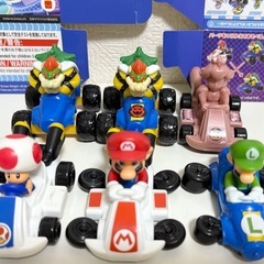 【12/14まで】マリオカート ルイジ　キノピオ　ピーチ　 ミニカー6台セット　マック　ハッピーセット　箱付きの画像