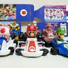 【12/14まで】マリオカート ルイジ　キノピオ　ピーチ　 ミニカー6台セット　マック　ハッピーセット　箱付きの画像