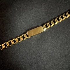  B11*《ステンレス》*メンズ_アジャスター付き_プレート付き喜平チェーンブレスレットの画像