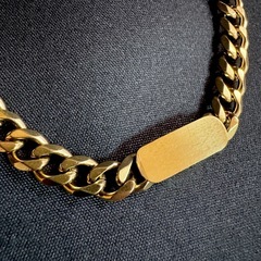  B11*《ステンレス》*メンズ_アジャスター付き_プレート付き喜平チェーンブレスレットの画像