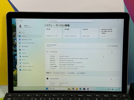 JC06201　Surface Go 2 10.5型 8GB Office2024 タブレット　コンパクト　軽量