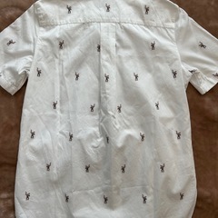 Paul Smith ポールスミス半袖カジュアルシャツ猿柄アニマル柄日本製ホワイト白ワイシャツの画像