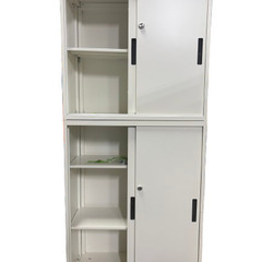 オカムラ　okamura 上下書庫　引き違い/引き違い　ホワイト　（在庫：1）の画像