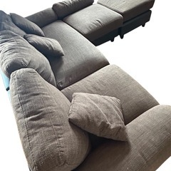 L字ソファ（ブラウン）の画像