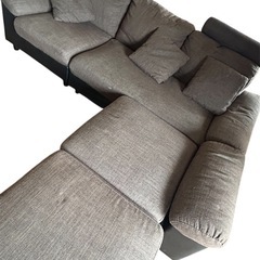 L字ソファ（ブラウン）の画像