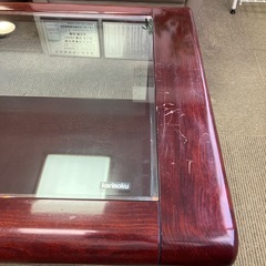 カリモク　ガラステーブルの画像