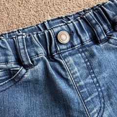 プティマイン フリンジ デニムパンツ 80cmの画像