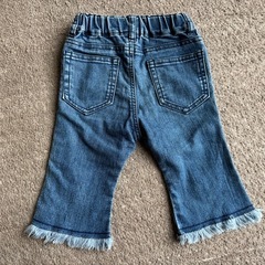 プティマイン フリンジ デニムパンツ 80cmの画像