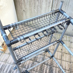 ガーデンツールオーガナイザー キャスター付き ローリングコーナーツール収納ラック の画像