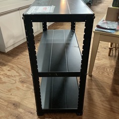 スチールラック🌿メタルラック🖤スチール棚2段収納棚軽量ラック幅60.1cm奥行き27.3cm高さ60.6cm傷•汚れあり💦黒ブラックの画像