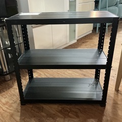 スチールラック🌿メタルラック🖤スチール棚2段収納棚軽量ラック幅60.1cm奥行き27.3cm高さ60.6cm傷•汚れあり💦黒ブラックの画像