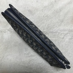 激レア オールド クリスチャンディオール トロッター クラッチバッグ ベージュ/ブルー ②の画像