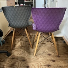 1脚￥4,400-🌈早い者勝ち❤️‍🔥おしゃれ不二貿易イームズチェア木脚イスチェアダイニングインテリアグレー•紫の画像
