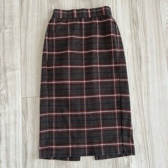 GU チェック柄 タイトスカート ゴムウエストの画像