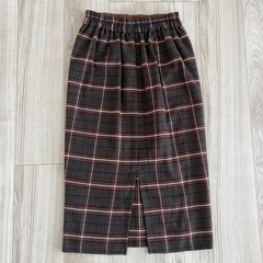 GU チェック柄 タイトスカート ゴムウエストの画像