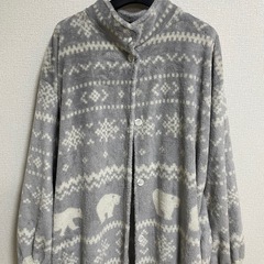 ★美品★ ニトリ　着る毛布　Nウォーム　フワフワ ロングネック ベアー柄 パジャマ　ロング丈の画像