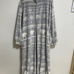 ★美品★ ニトリ　着る毛布　Nウォーム　フワフワ ロングネック ベアー柄 パジャマ　ロング丈の画像