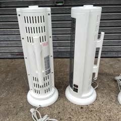 ユアサ カーボンヒーター 電気暖房 2灯管首振り 電気ストーブ  YKT-C600B-W の画像