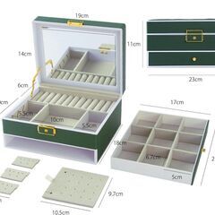 【新品未使用】ジュエリーボックス タッチ式LEDライト付き ブラックの画像