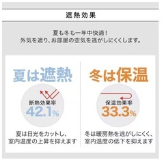 【美品】ニトリ　遮光1級・遮熱カーテン（無地・アイボリー）150×190×2の画像