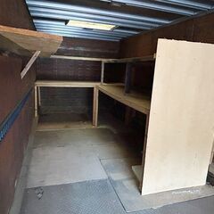 6.4坪/外寸長さ965cm、大型コンテナ、明かり取り、棚付き、DIY改造ベースに最適 ★ガレージ.作業場事務所.倉庫.ワークスペース ★福岡の画像