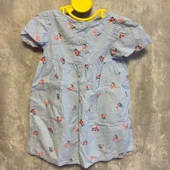 H&M 花柄刺繍 半袖ブラウスワンピース100の画像