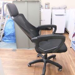 ゲーミングチェア オフィスチェア メッシュ ブラック ヘッドレスト付 **121102soの画像