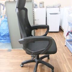 ゲーミングチェア オフィスチェア メッシュ ブラック ヘッドレスト付 **121102soの画像