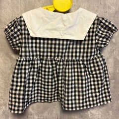 しまむら ギンガムチェック セーラー襟 ブラウス 半袖の画像