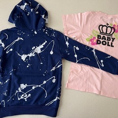 BABYDOLL 150cm Tシャツ＆フード付きパーカーの画像