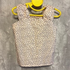 水玉模様 ノースリーブ シャツ 100の画像