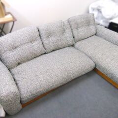 L字カウチソファ 幅約205cm グレー系 ファブリックの画像
